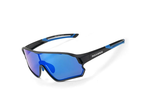 Rockbros 14110009001 polarized cycling glasses for children 8-14 years old - black and blue