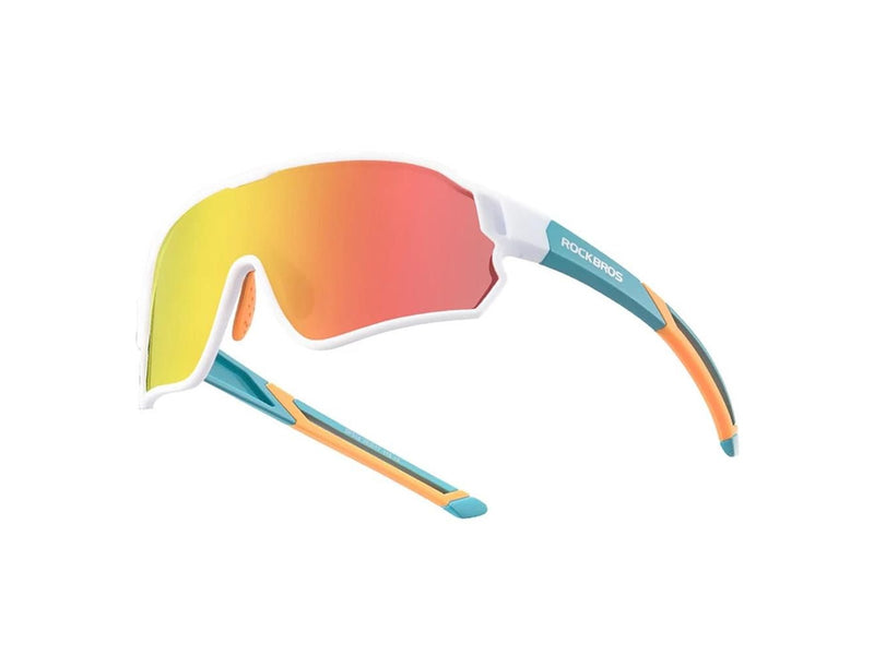 Rockbros 14110009003 polarized cycling glasses for children 8-14 years old - green and white