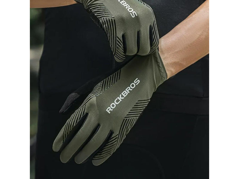 Rockbros 16110006003 shock-absorbing cycling gloves size L - green and black