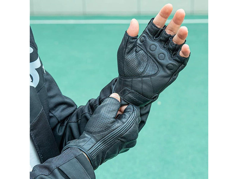 Rockbros 16220006002 M leather motorcycle gloves - black