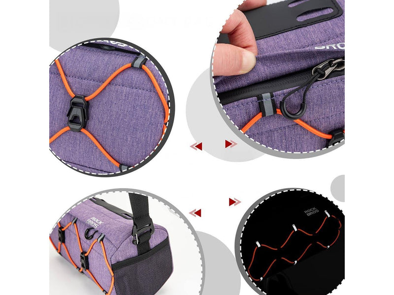Rockbros 30110054005 Handlebar Bike Bag 2.2L - Purple