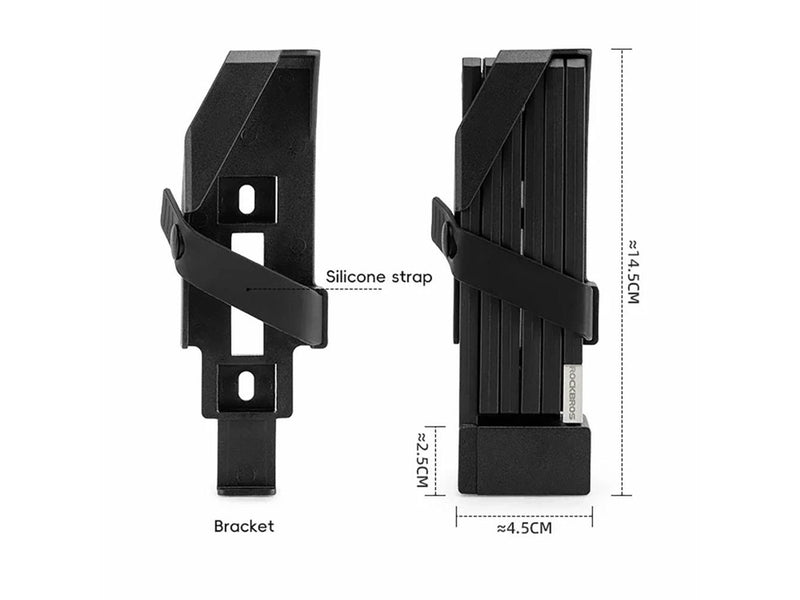 Rockbros 32140003001 foldable bicycle lock with key and handle 68cm - black