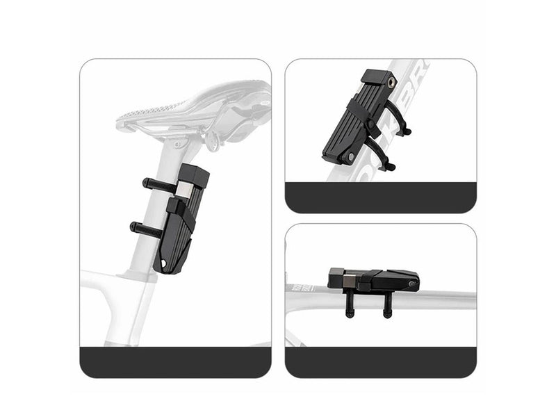 Rockbros 32140003001 foldable bicycle lock with key and handle 68cm - black