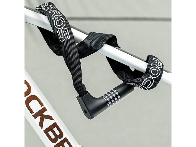 Rockbros 3230002001 bicycle lock with combination and key - black