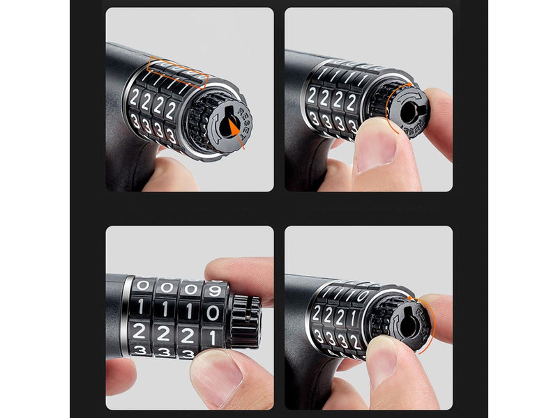 Rockbros 3230002001 bicycle lock with combination and key - black
