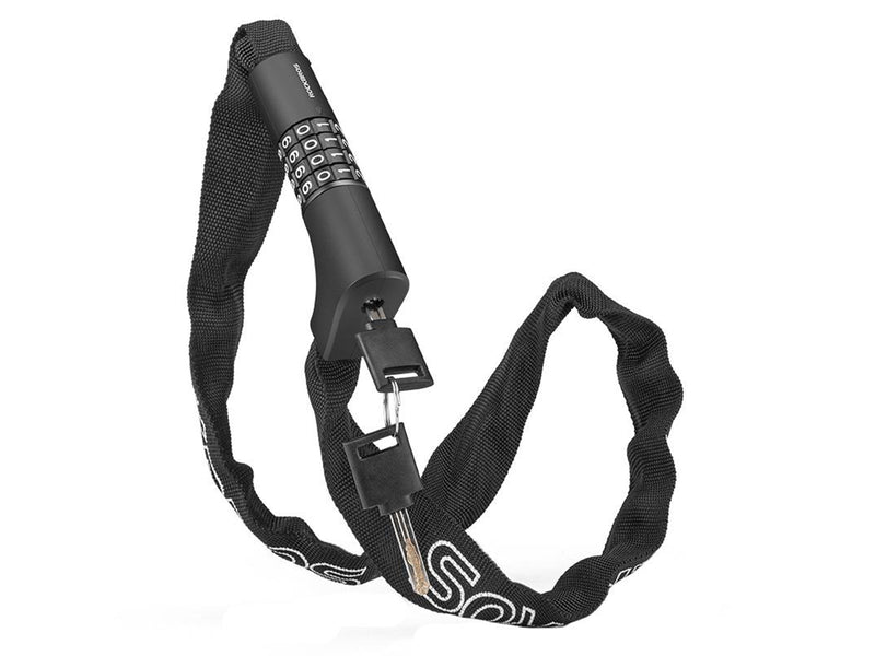 Rockbros 3230002001 bicycle lock with combination and key - black