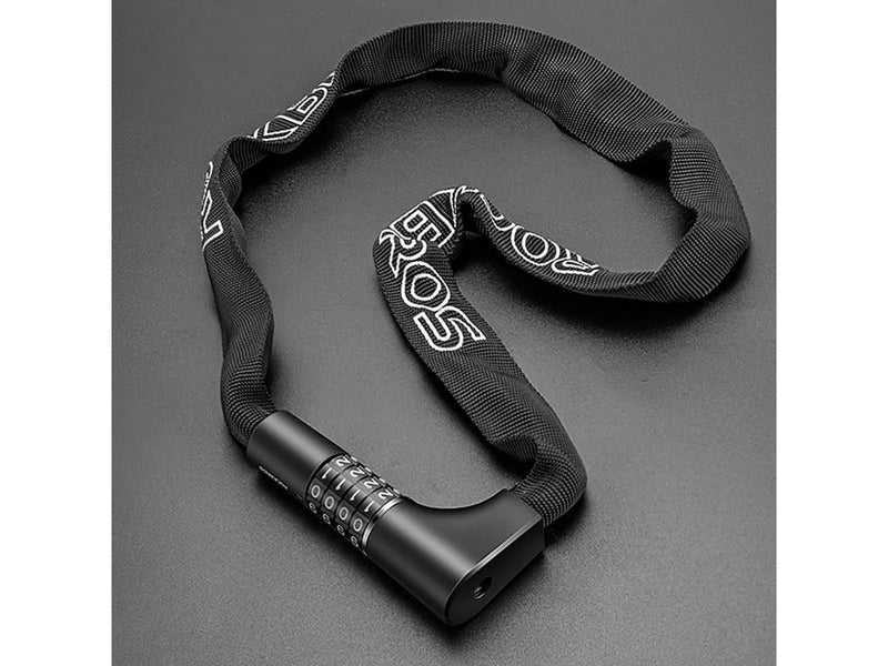 Rockbros 3230002001 bicycle lock with combination and key - black