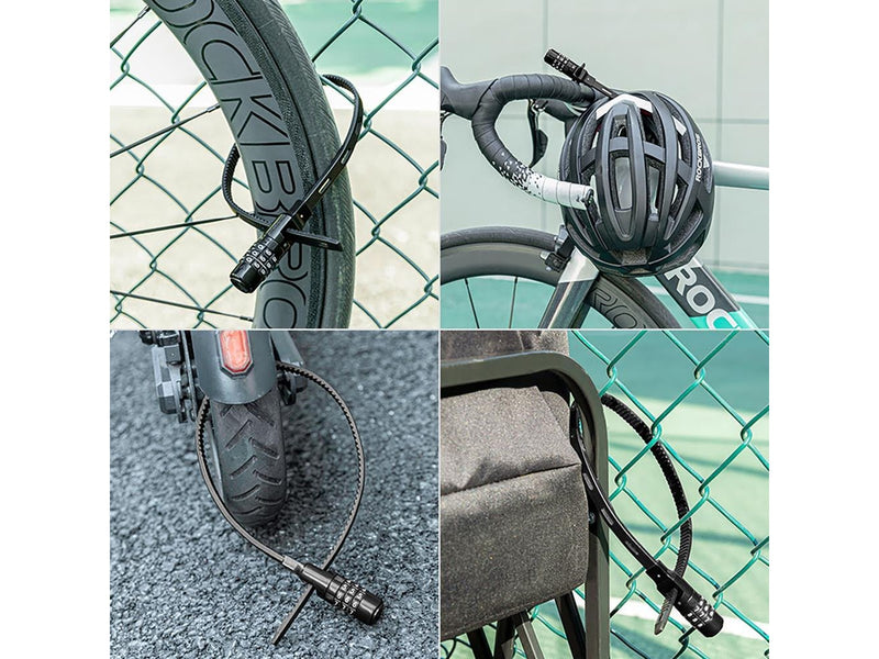 Rockbros 3240001001 bicycle lock for 0.5 m combination - black