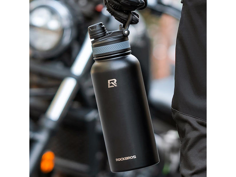 Rockbros 35210029002 thermal bicycle bottle for drinks 650 ml - black