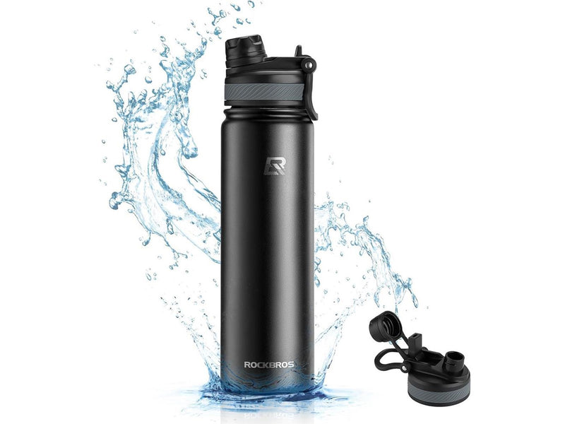 Rockbros 35210029002 thermal bicycle bottle for drinks 650 ml - black