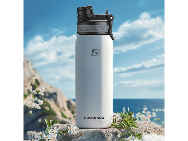 Rockbros 35210029005 thermal bicycle bottle for drinks 550 ml - white