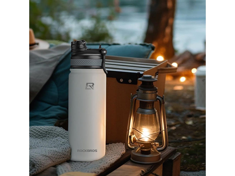 Rockbros 35210029005 thermal bicycle bottle for drinks 550 ml - white