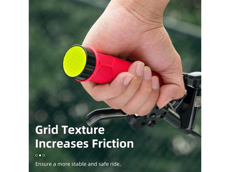 Rockbros 40720007002 bicycle grips with reflector - red