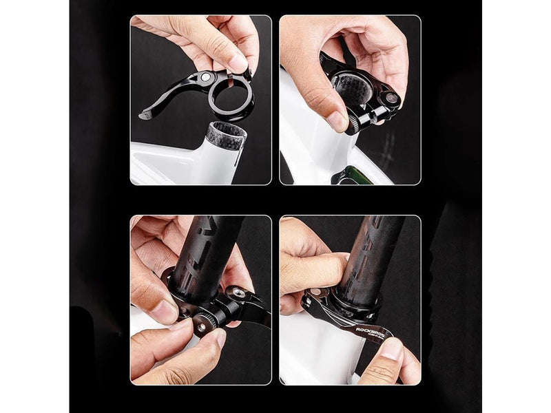 Rockbros 41210092001 bicycle seat clamp with quick release - black