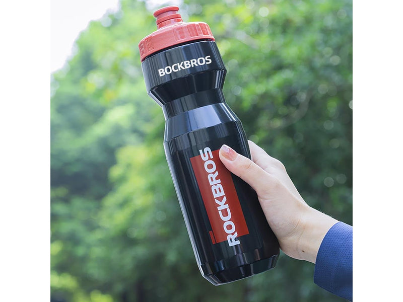 Rockbros 750 ml Bike Bottle - Transparent Black with Red Mouthpiece