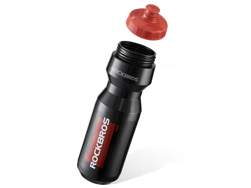 Rockbros 750 ml Bike Bottle - Transparent Black with Red Mouthpiece