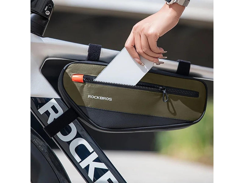 Rockbros Bicycle Bag 1.7 L for Frame - Green and Black