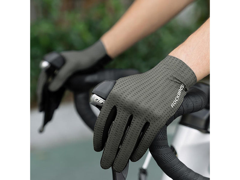 Rockbros Breathable Full Finger Cycling Gloves Size: M - Green