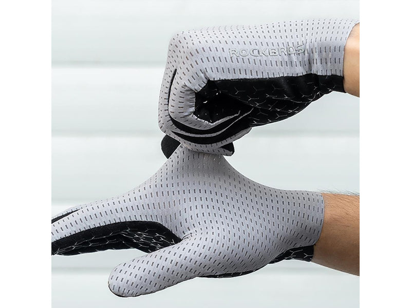 Rockbros Breathable Full Finger Cycling Gloves Size: S - Gray