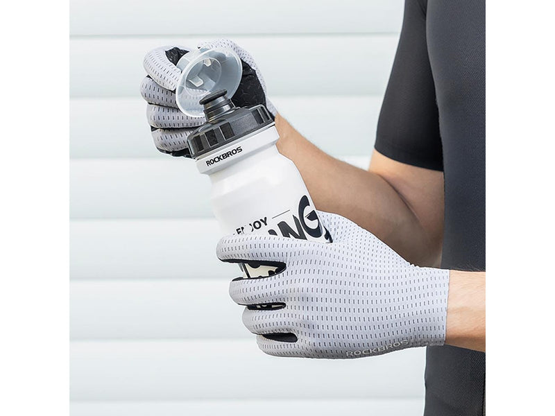 Rockbros Breathable Full Finger Cycling Gloves Size: S - Gray