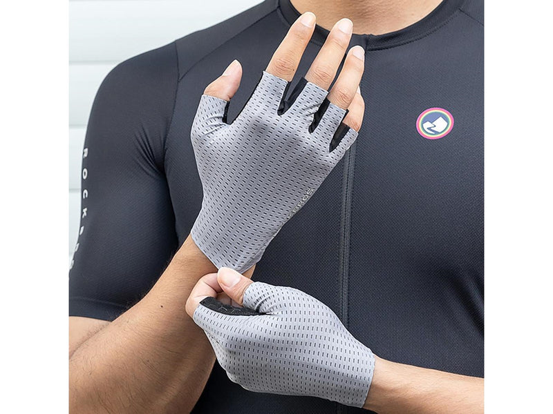Rockbros Breathable Short Finger Cycling Gloves Size: XL - Gray