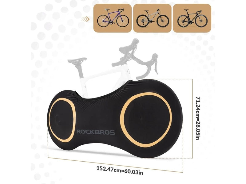 Rockbros D95 Elastic Cover Compatible with 26-29 Inch Gravel Mountain City Road Bikes 700C (71×152 cm) - Black