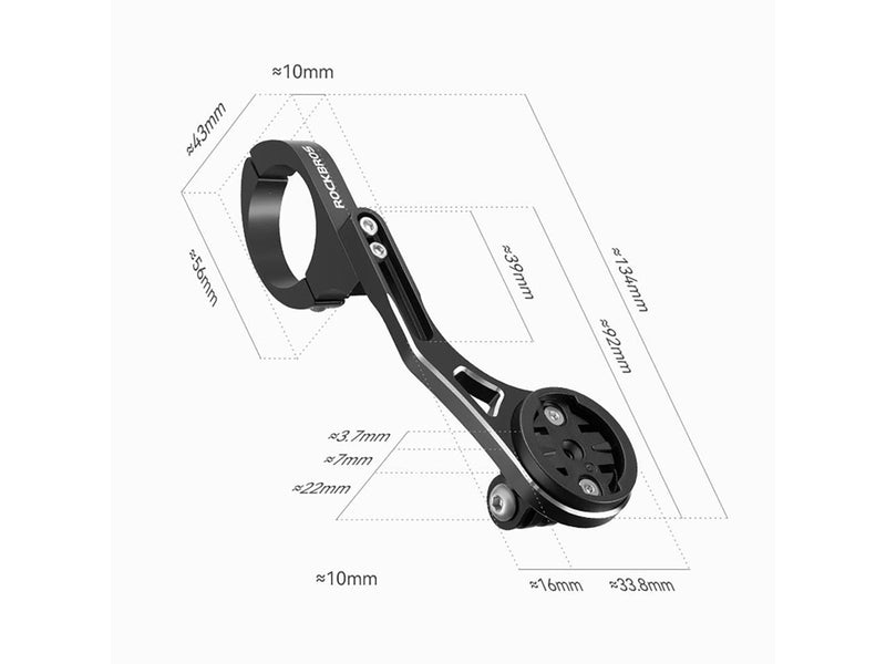 Rockbros FK-301 2-in-1 Handlebar Bike Mount for Computer/Navigator and Camera/Lighting - Black
