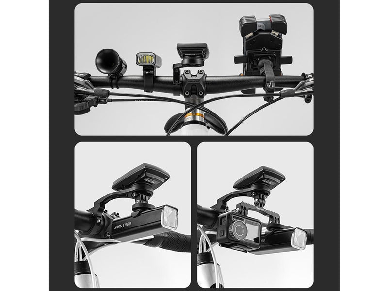 Rockbros FK-301 2-in-1 Handlebar Bike Mount for Computer/Navigator and Camera/Lighting - Black