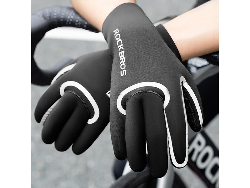 Rockbros Full Waterproof Cycling Gloves Size: L/XL - Black