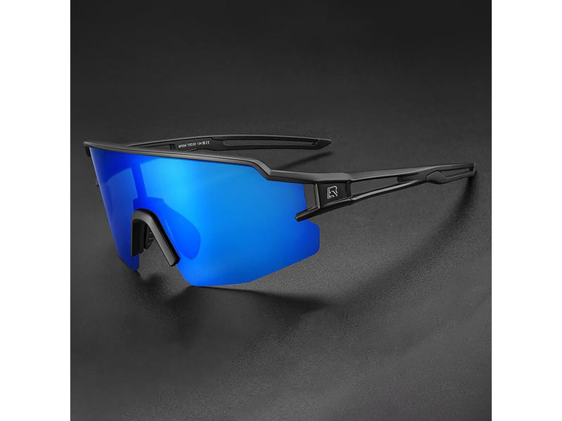 Rockbros Polarized Cycling Glasses with UV Protection and Corrective Insert Blue Lenses - Black