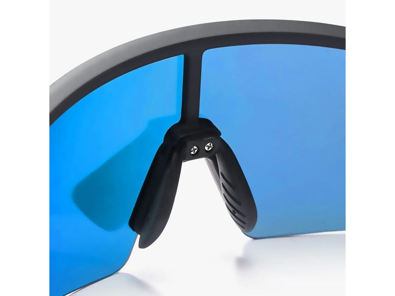 Rockbros Polarized Cycling Glasses with UV Protection and Corrective Insert Blue Lenses - Black