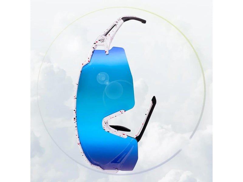 Rockbros Polarized Cycling Glasses with UV Protection and Corrective Insert Blue Lenses - White
