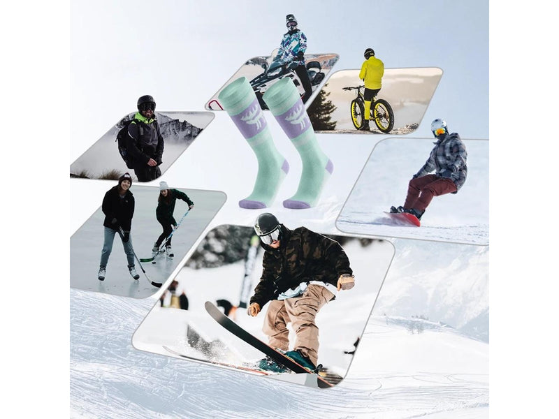 Rockbros Qunature 037202 ski socks size 43-48 (L/XL) - purple-green