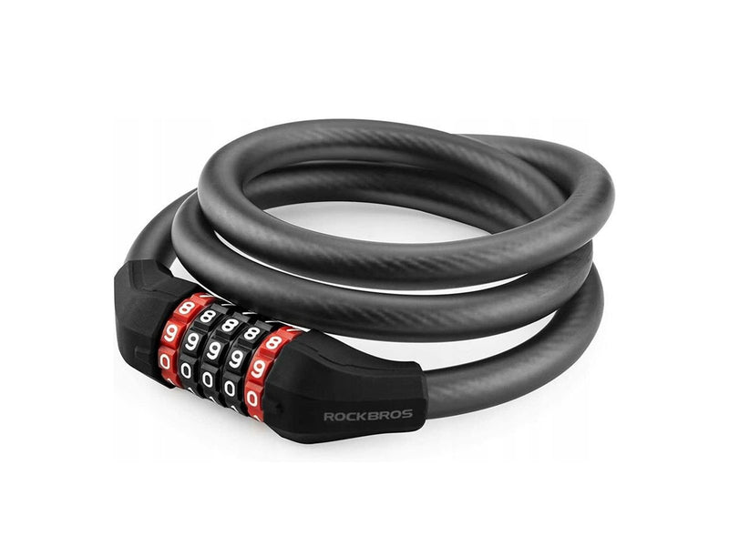 Rockbros RKS507-1BK bicycle lock with combination 1.8 m - black