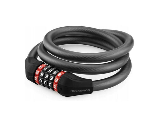 Rockbros RKS507-1BK bicycle lock with combination 1.8 m - black
