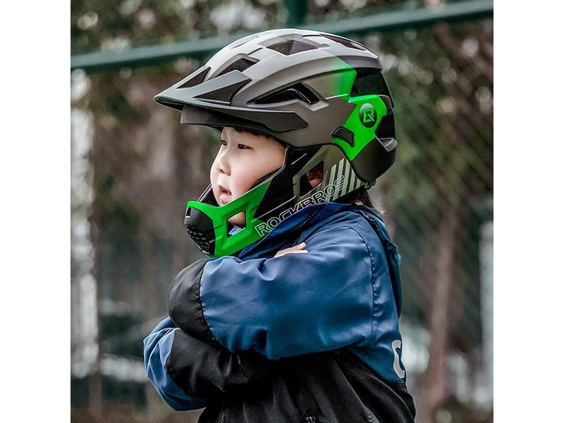 Rockbros TS-61 10110061004 Children's Bike Helmet with Detachable Chin Size M (54-57) - Green