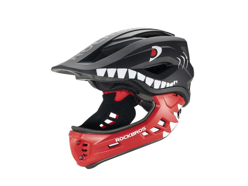 Rockbros TT-32005 Shark Children's Bike Helmet with Detachable Jaw Size M (54-58) - Black