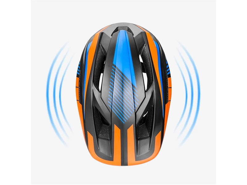 Rockbros TT-32SOBL-S children's bicycle helmet with removable chinbar size S - black and orange