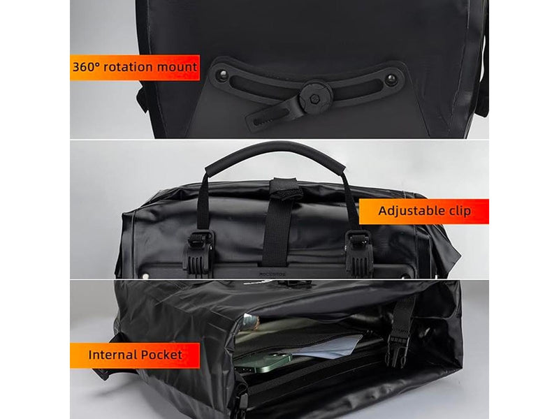 Rockbros Waterproof Bicycle Bag for Trunk - Black