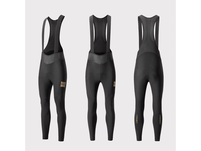 Rockbros YDCK012-1 Long Fleece Bib Tights with Pad Size S - Black