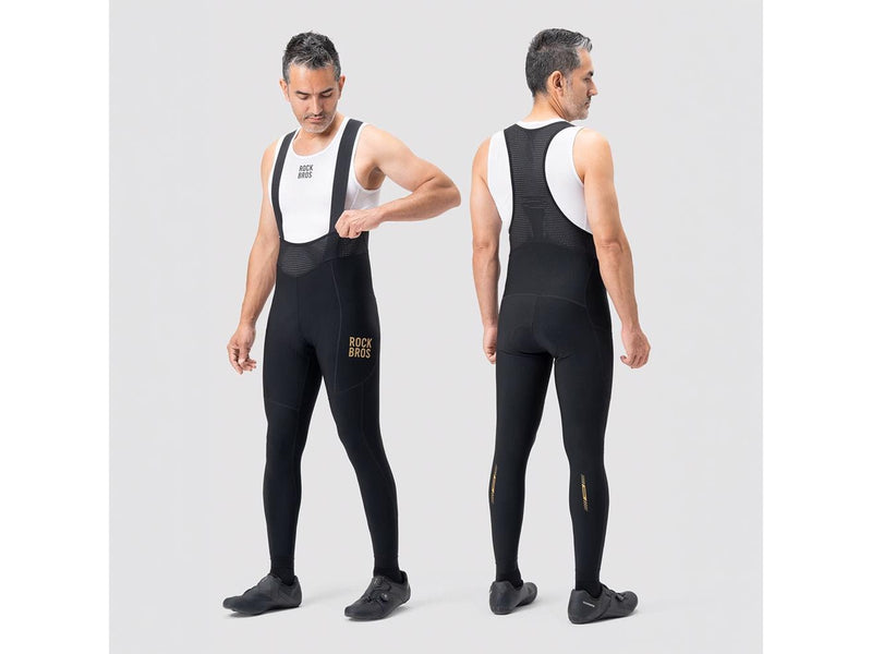 Rockbros YDCK012-1 Long Fleece Bib Tights with Pad Size S - Black