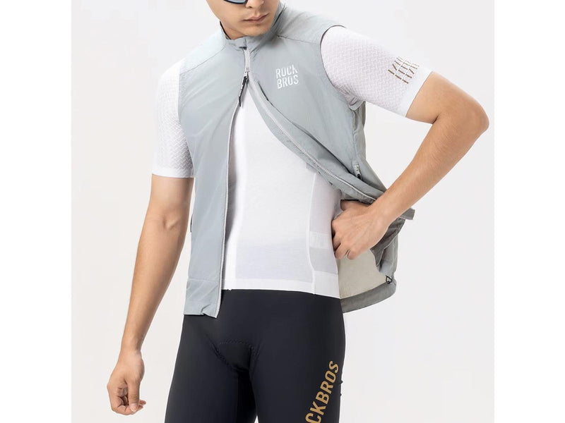 Rockbros YDMJ003 Spring/Autumn Windproof Vest Size XXL - White/Gray
