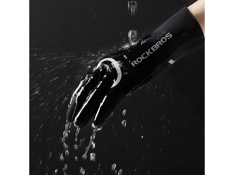 Rockbros full waterproof cycling gloves size: S/M - black