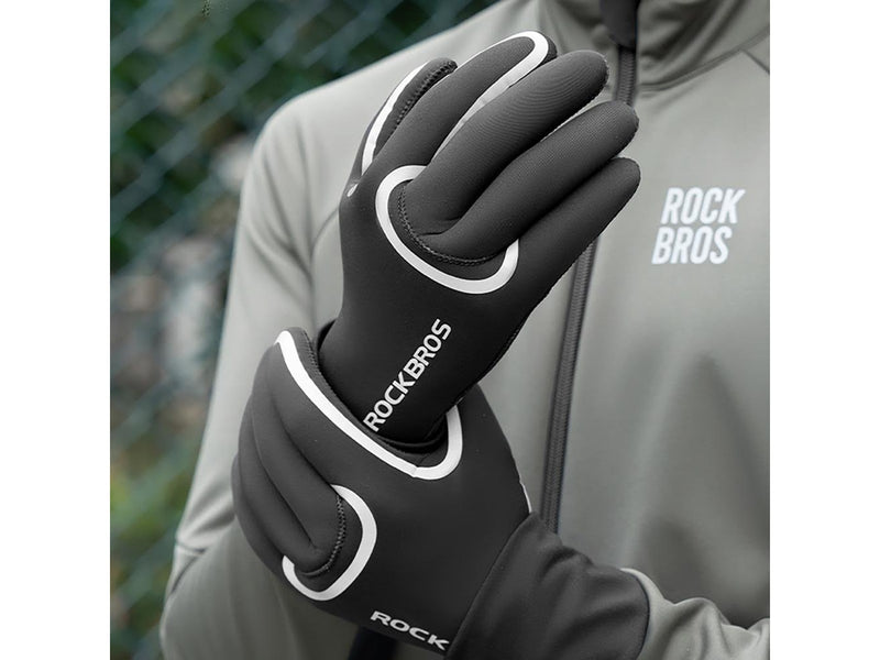 Rockbros full waterproof cycling gloves size: XXL - black