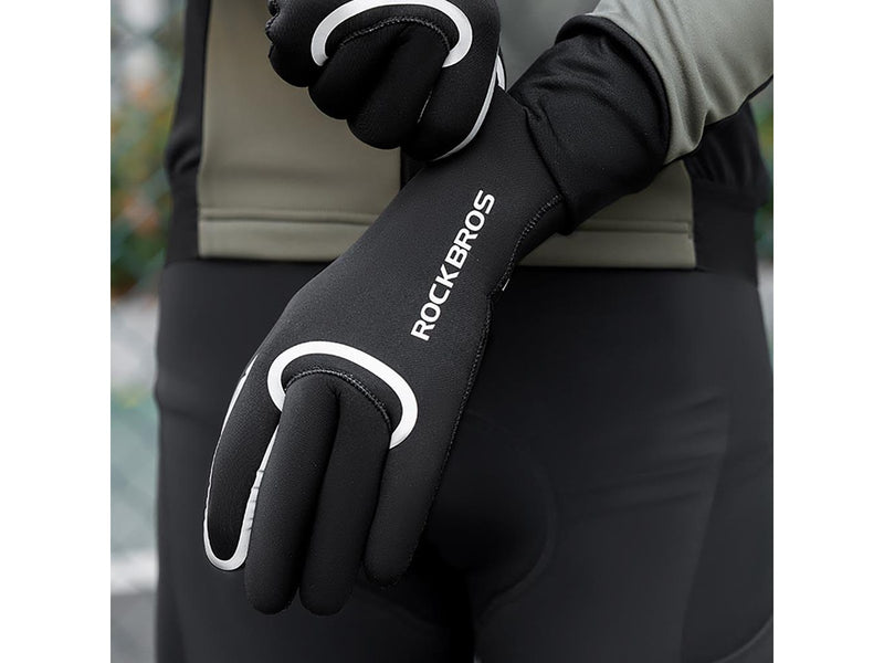 Rockbros full waterproof cycling gloves size: XXL - black