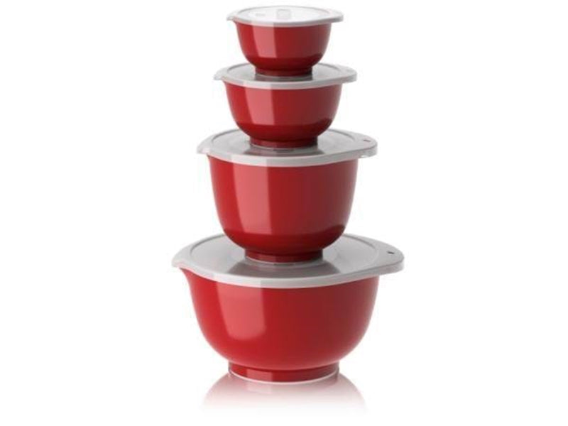 Rosti - Margrethe Bowls - Set of 4 + Lids (Red)