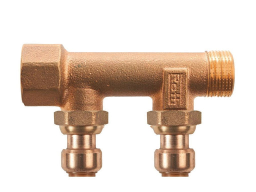 Roth manifold 2 outlets x 15 mm insert gunmetal