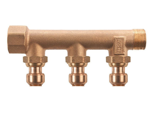 Roth manifold 3 outlets x 15 mm insert gunmetal