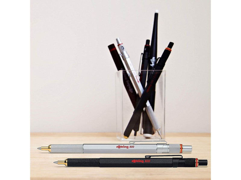 Rotring rOtring 800 Kugelschreiber | mittlere Spitze | silberner Tinte | schwarzer Schaft | nachfüllbar
