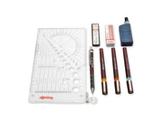 Rotring rOtring Isograph Fineliner College Set | 3 Isograph Tuschefüller (0,20 mm, 0,40 mm und 0,60 mm), Tikky Druckbleistift (0,5mm) und Zubehör